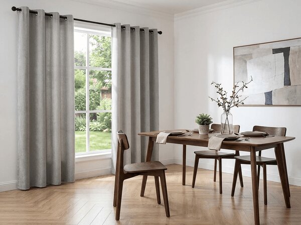 Perdea TAVIO 140x250 cm, gri deschis Agatat: Inele metalice