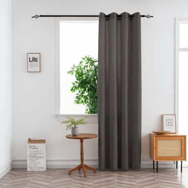 Perdea TAVIO 140x250 cm, gri-maro Agatat: Inele metalice