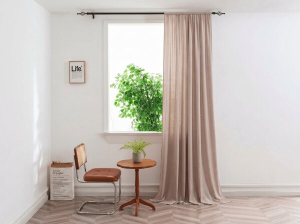 Perdea TAVIO 140x250 cm, bej deschis Agatat: Inele metalice