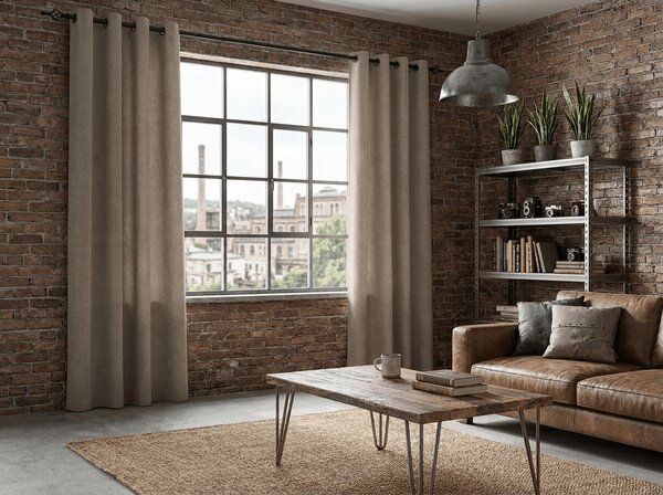 Perdea TAVIO 140x250 cm, bej deschis Agatat: Inele metalice