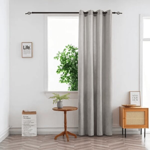 Perdea TAVIO 140x250 cm, gri deschis Agatat: Inele metalice