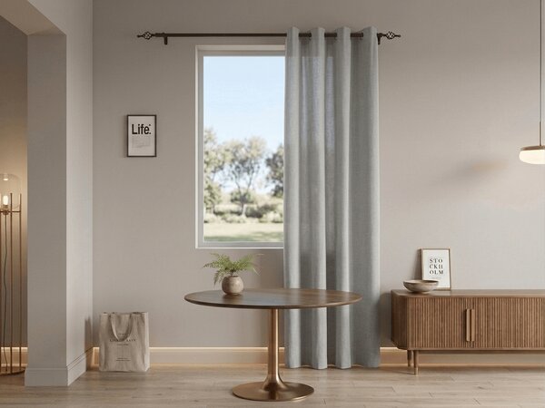 Perdea TAVIO 140x250 cm, gri deschis Agatat: Inele metalice