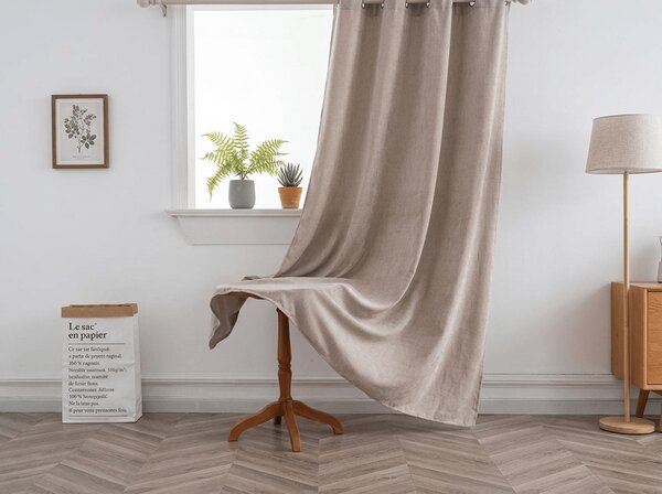 Perdea TAVIO 140x250 cm, bej deschis Agatat: Inele metalice