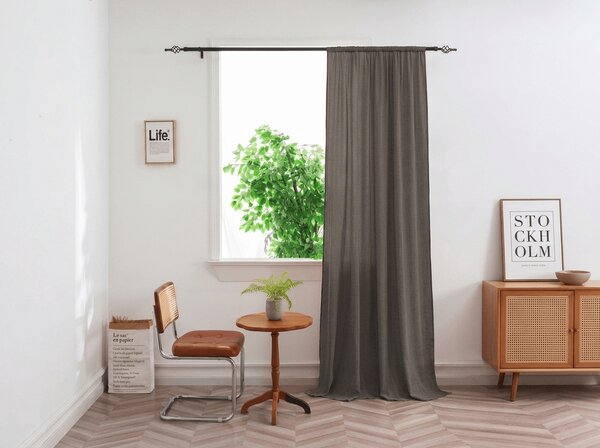 Perdea TAVIO 140x250 cm, gri-maro Agatat: Inele metalice