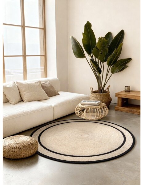 Covor în culoare naturală deschisă reversibil/țesut manual rotund din iută ø 150 cm Lina – Hanse Home