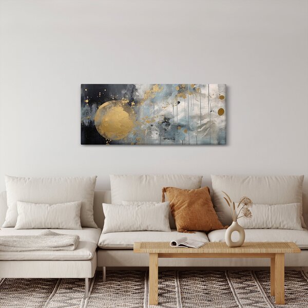Tablou - Abstracție cu minge de aur (120x50 cm)
