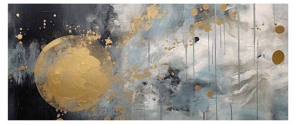 Tablou - Abstracție cu minge de aur (120x50 cm)