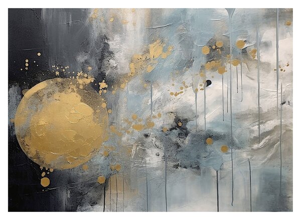 Tablou - Abstracție cu minge de aur (70x50 cm)