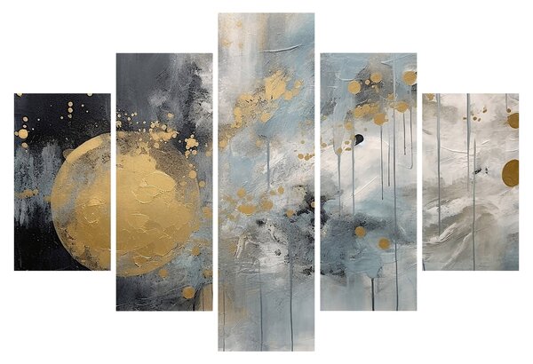 Tablou - Abstracție cu minge de aur (150x105 cm)