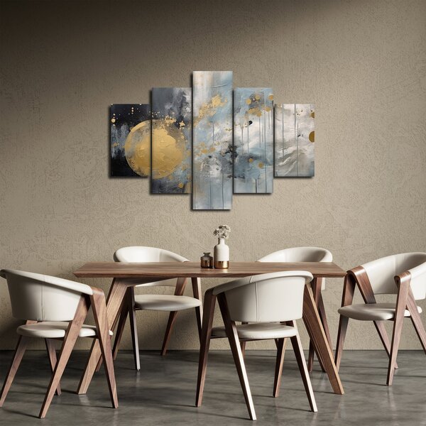 Tablou - Abstracție cu minge de aur (150x105 cm)