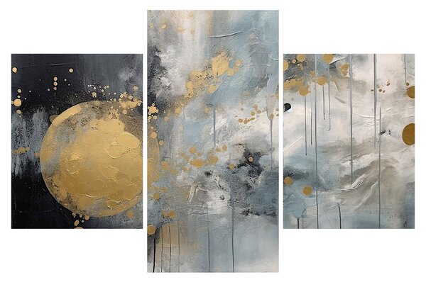 Tablou - Abstracție cu minge de aur (90x60 cm)