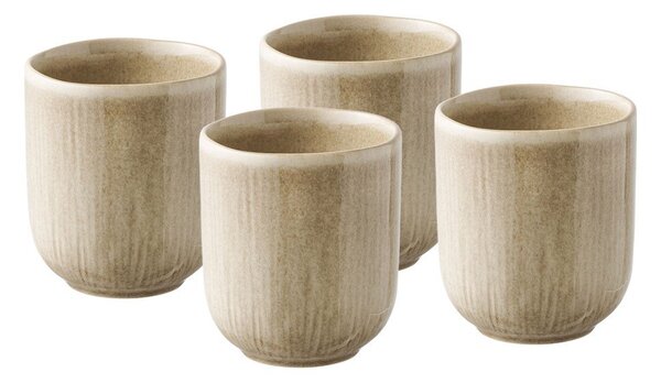 Cești bej 4 buc. din gresie ceramică 360 ml Viola – House Nordic