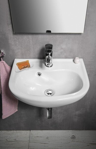 Isvea Small lavoar 45x35 cm semicircular clasică alb luciu 10TP71045