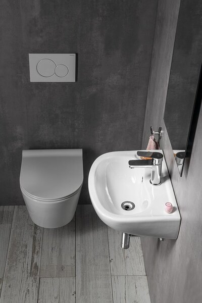 Isvea Small lavoar 45x35 cm semicircular clasică alb luciu 10TP71045