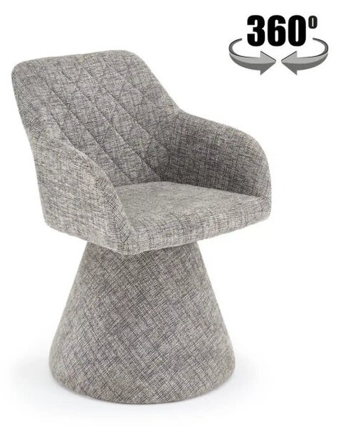 Scaun rotativ K603, stofa clasica gri, 55x55x85 cm