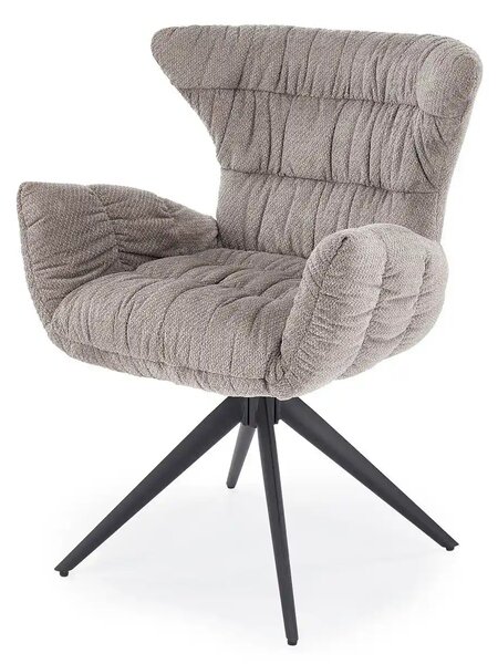 Scaun rotativ K595, gri/negru, stofa/metal, 68x66x88 cm