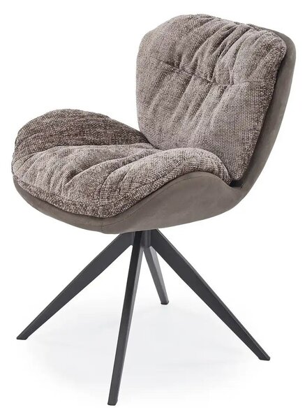 Scaun rotativ K599, gri/negru, stofa/piele ecologica/metal, 62x67x85 c