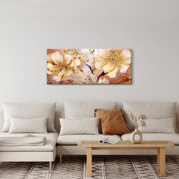Tablou - Flori de aur (120x50 cm)