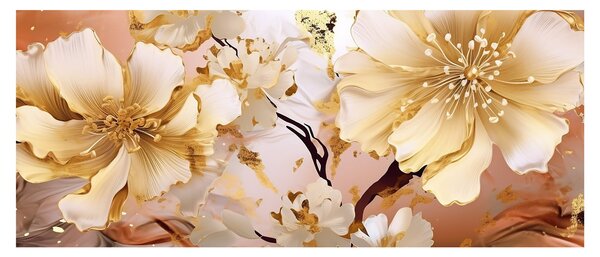 Tablou - Flori de aur (120x50 cm)