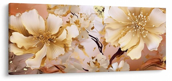 Tablou - Flori de aur (120x50 cm)