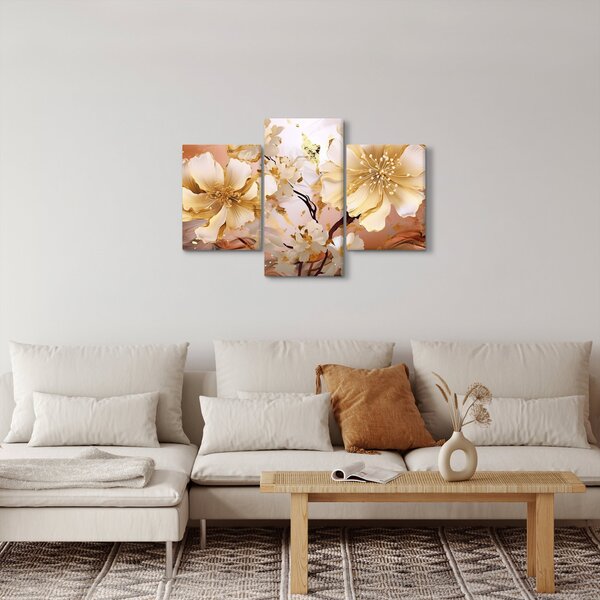Tablou - Flori de aur (90x60 cm)