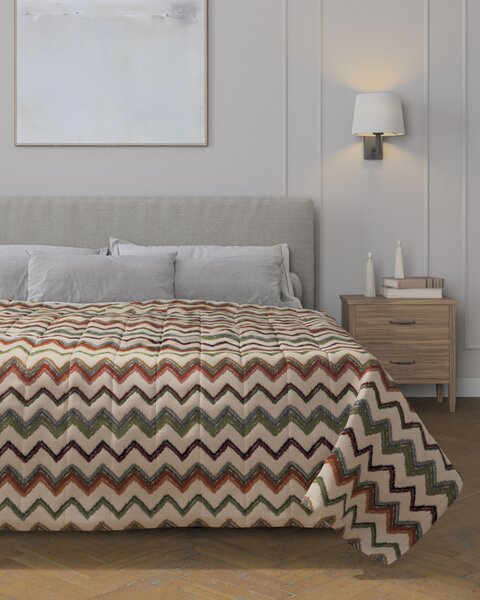 Cuvertura matlasata cu model culoare multicolor Țesătură împletitură, cu model