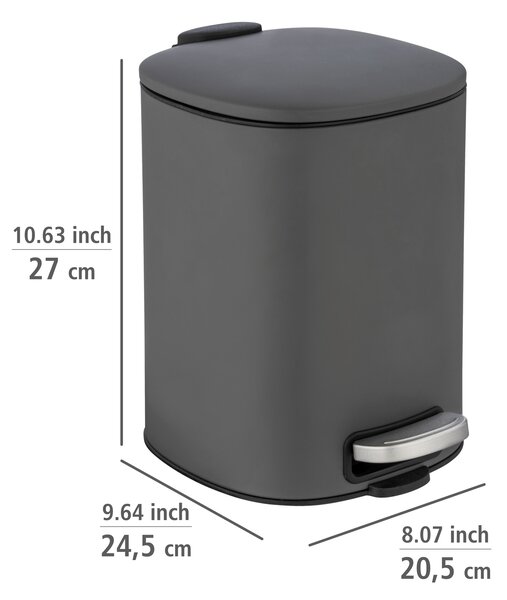 Wenko Alassio cos de gunoi 5 l gri 24780100