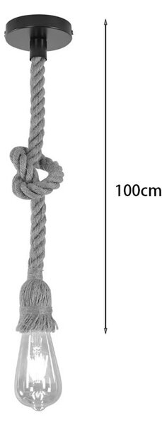 Lustra Ropily metal natural si iuta 100 cm