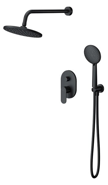 Cersanit Luna set de duș ascuns cu duș de ploaie negru S1057-017