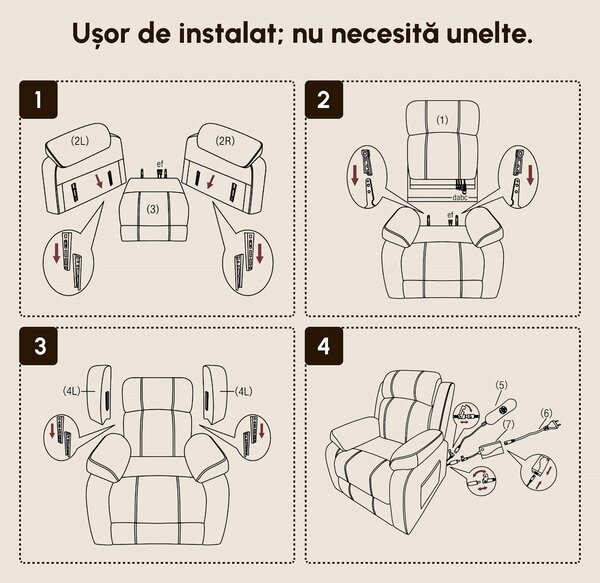 Fotoliu rabatabil HOMCOM cu funcții de masaj și încălzire, cu sistem electric de ridicare, tetieră reglabilă și port USB, din piele ecologică (PU), negru | Aosom Romania