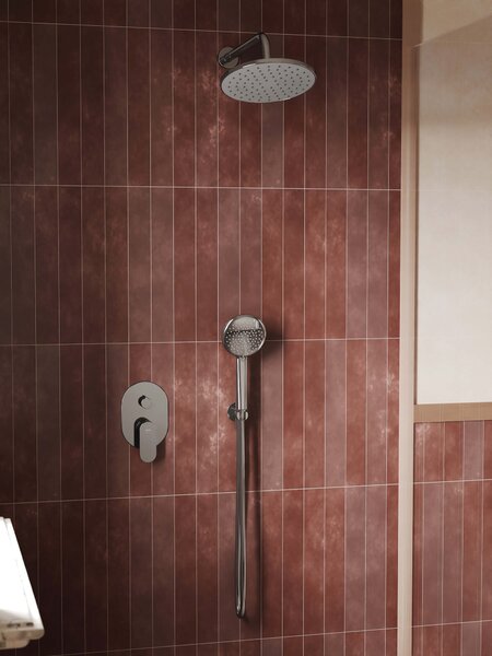 Cersanit Luna set de duș ascuns cu duș de ploaie crom S1057-016