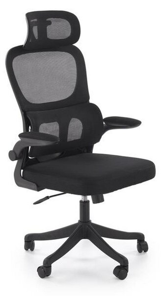 Scaun birou SOREN, negru, stofa clasica/plastic, 62x62x116/124 cm