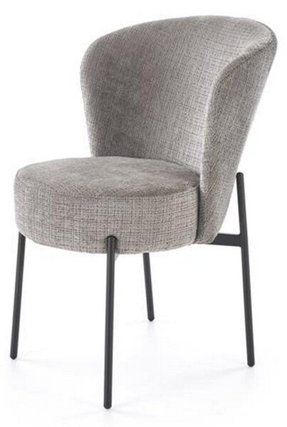 Scaun K590, gri - Cremona 96, stofa catifelata/otel, 55x66x80 cm