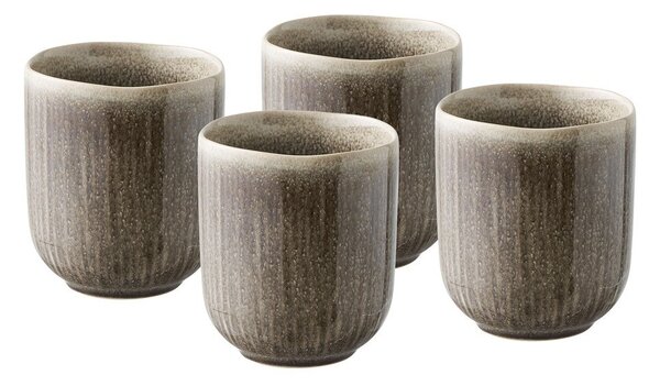 Cești grej 4 buc. din gresie ceramică 360 ml Viola – House Nordic