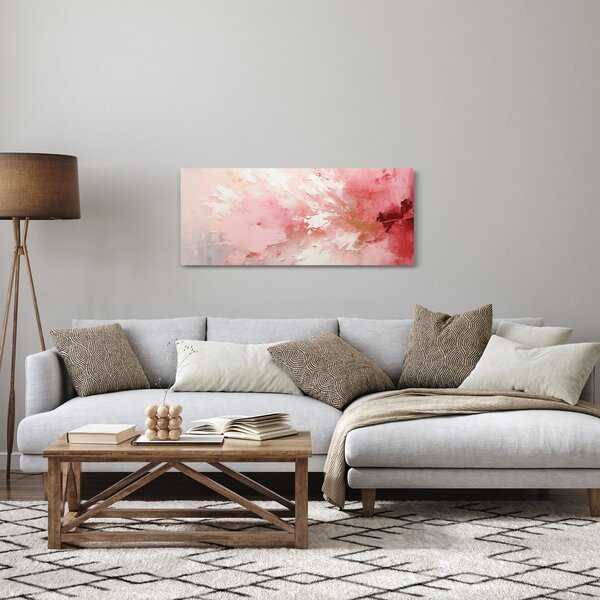 Tablou - Abstract roz (120x50 cm)
