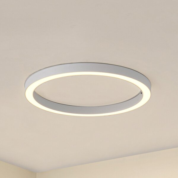 Lucande Plafonieră LED Neor, albă, Ø 60 cm, CCT, dimabil, reglabil, Alb, Hol, Metal, Modern