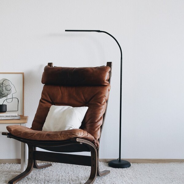 Maul Lampadar LED MAULpirro, negru, 126 cm, dimabil, reglabil, Negru, Studiu / Birou, Metal, Modern