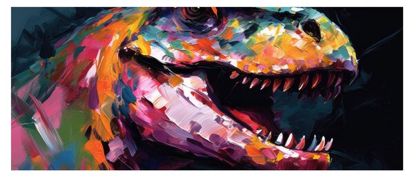 Tablou - Dinozaur, pictură (120x50 cm)
