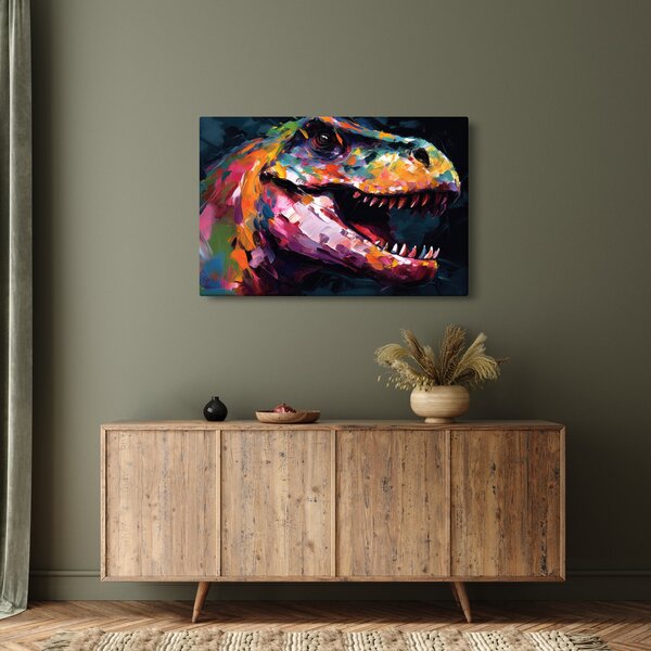Tablou - Dinozaur, pictură (90x60 cm)