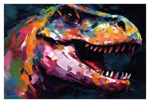 Tablou - Dinozaur, pictură (90x60 cm)