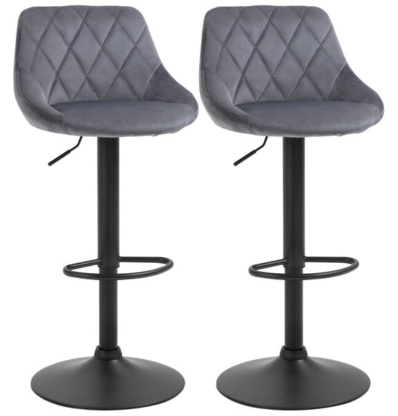 HomCom set 2 scaune bar, 51.5x48x83-104cm, gri | AOSOM RO