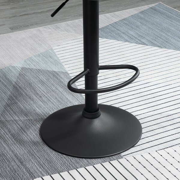 HOMCOM Scaun bar Reglabile in Inaltime cu Spatar, Greutate Suportata 120kg,51.5x48x83-104cm, gri | Aosom Romania