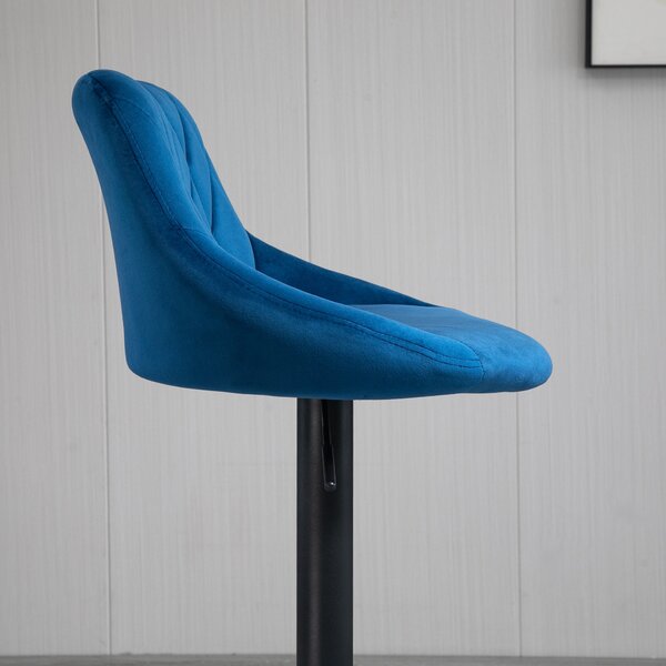 HOMCOM Set 2 Scaune de Bar Reglabile, Confortabile, Design Modern, 51.5x48x83-104 cm, Albastru | Aosom Romania