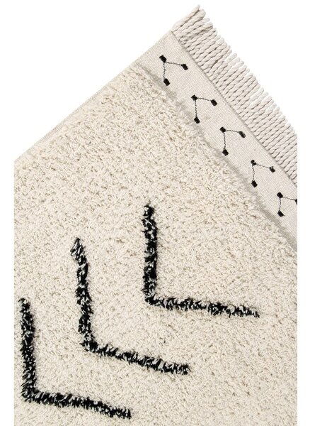 Covor crem lavabil/țesut manual din bumbac 140x210 cm Bereber Rhombs – Lorena Canals