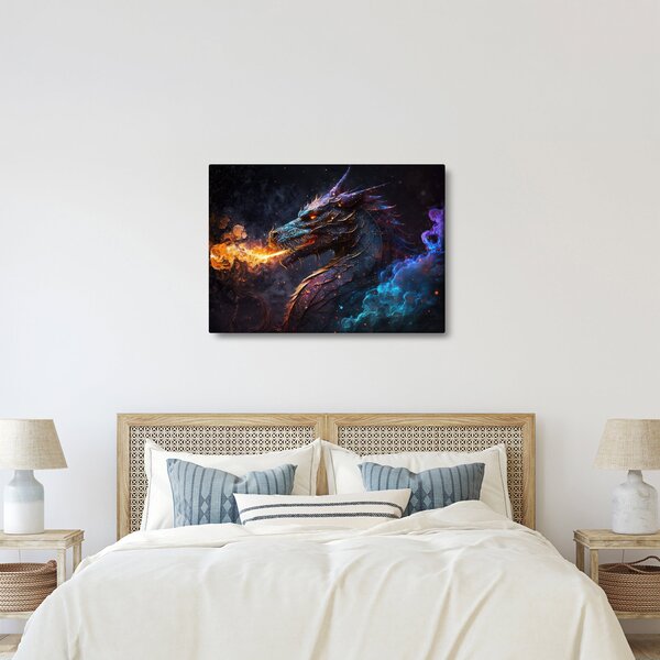 Tablou - Dragon scuipând flăcări (70x50 cm)