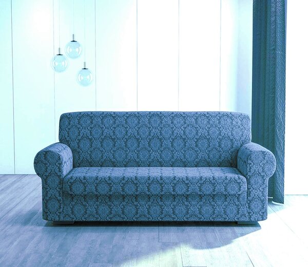 Husa elastica pentru canapea 3 locuri, fara volanas, model Jacquard Cenusiu