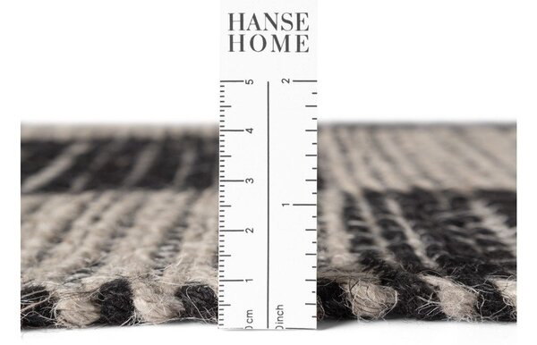 Covor tip traversă negru/crem reversibil/țesut manual din amestec de iută 80x200 cm Rex – Hanse Home