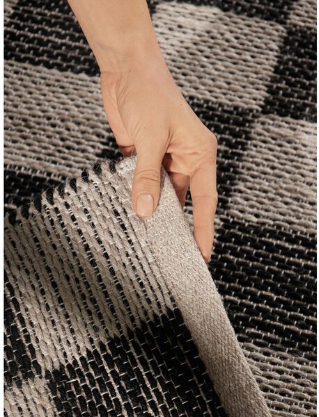 Covor tip traversă negru/crem reversibil/țesut manual din amestec de iută 80x200 cm Rex – Hanse Home