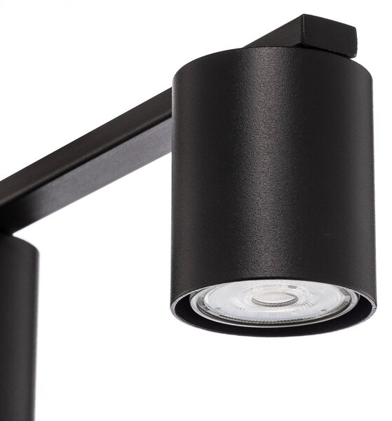 SIGMA Spot de tavan Sky, 5 becuri, negru, reglabil, Negru, Camera de zi / sufragerie, Metal, Modern