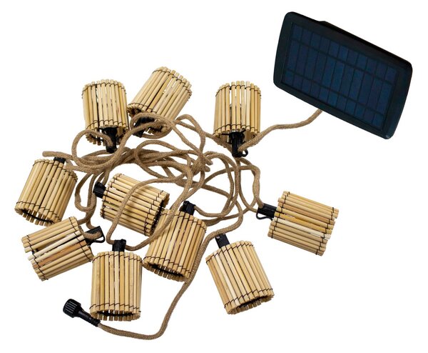 Newgarden Okinawa ghirlandă lumini solară 10becuri, Lemn, Bamboo